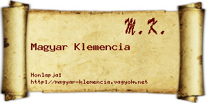 Magyar Klemencia névjegykártya